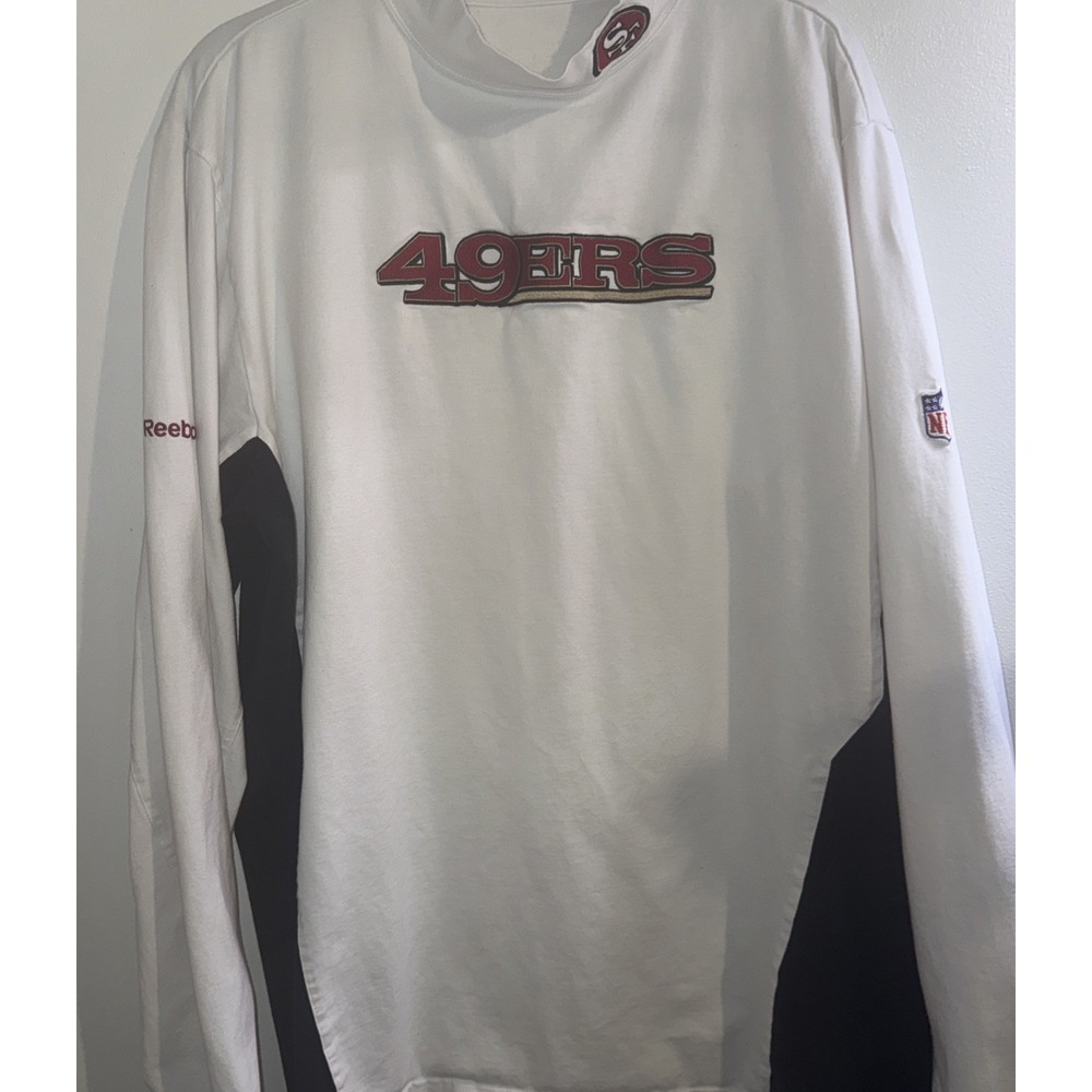 Vtg Y2K Reebok NFL 49ers Sz XL Track Pant & Mock Neck Top Red Black Spellout - Picture 2 of 16